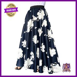 Chiffon Maxi Skirt Elastic Waist Floor Length Beach Casual Wear